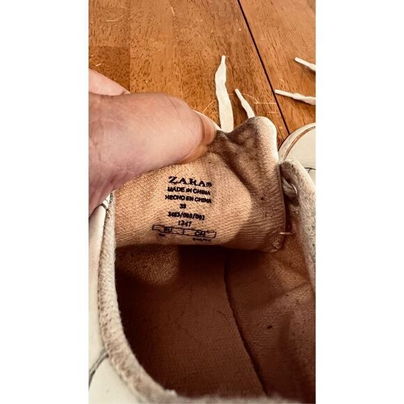 Zara White Platform Sneakers Kids Size 1.5 - Picture 10 of 12